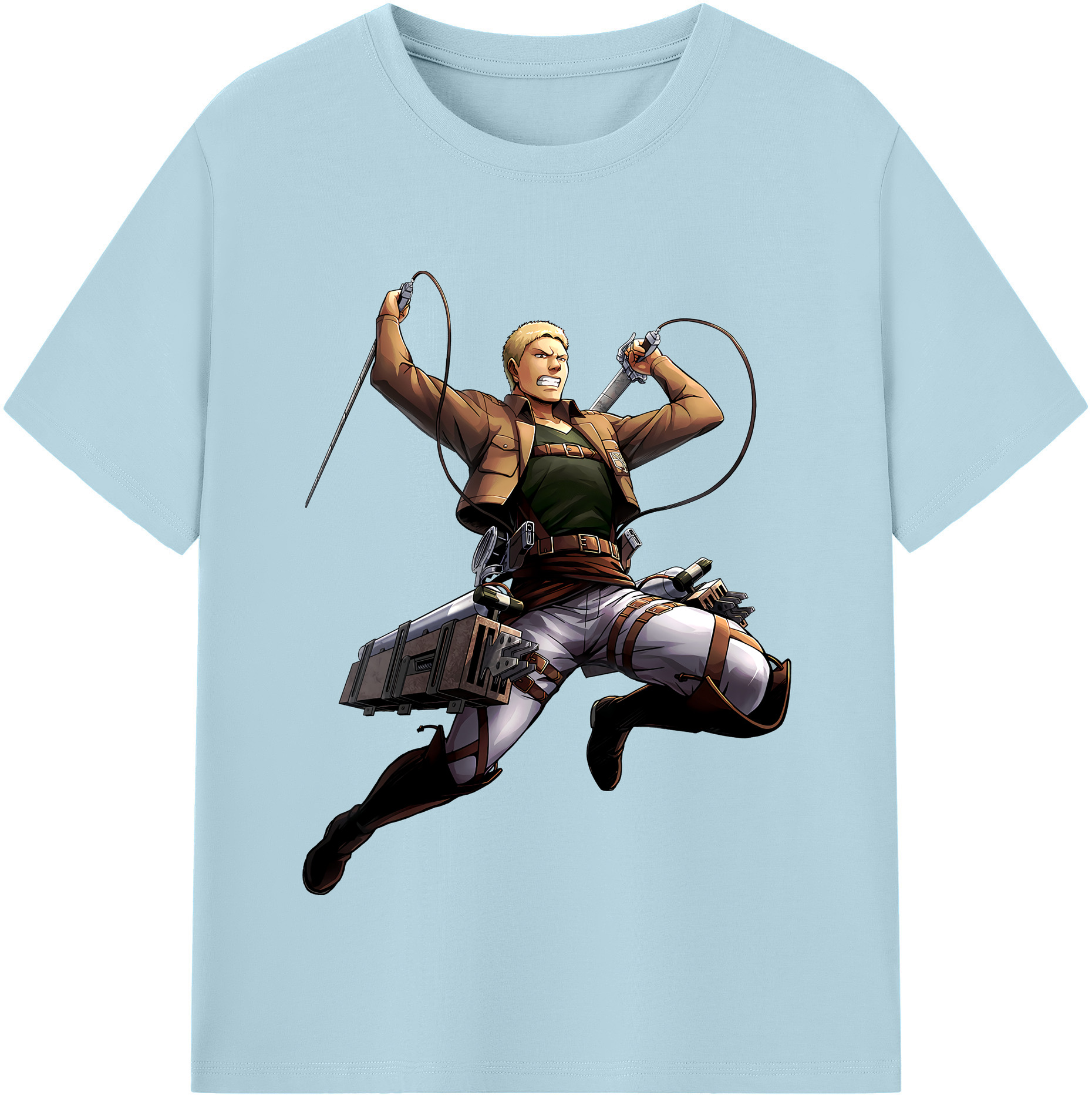 （画像用） 進撃の巨人 ライナー・ブラウン Attack on Titan Reiner Braun 綿100％半袖Tシャツ（フロントプリント）